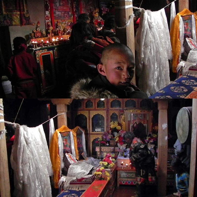 32 Pilgrims In The Assembly Hall Of Dirapuk Gompa On Mount Kailash Outer Kora Pilgrims walk reverently around the assembly hall of Dirapuk Gompa.
